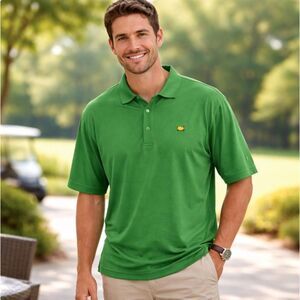 Masters Collection Polo Golf Shirt Green Embroidered Mens Size L